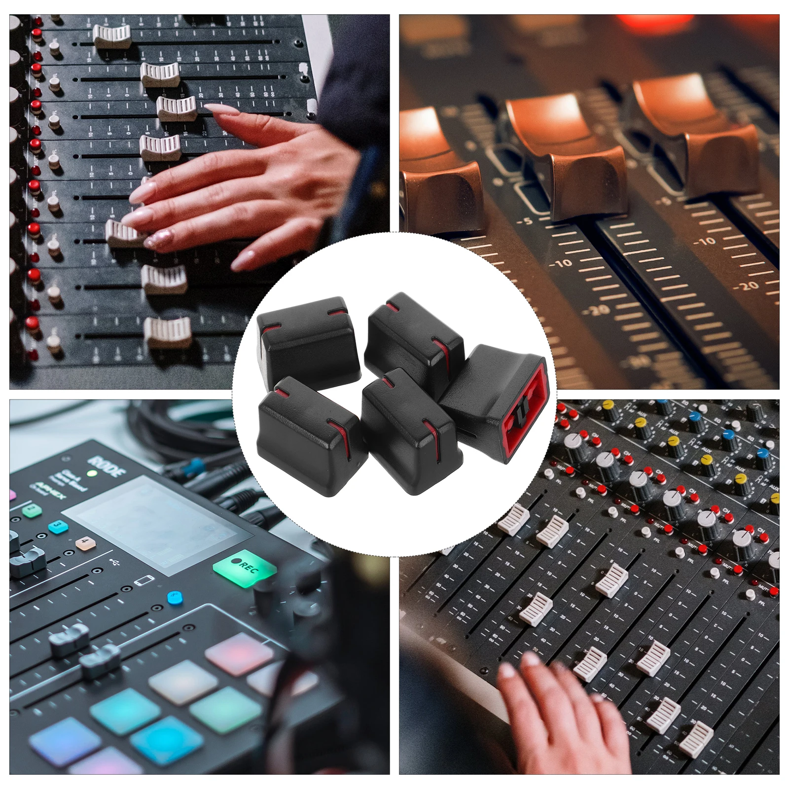 5pcs Potentiometer Cap Console Mixer Slider Knobs Replacement Parts Plastic 1X4mm Compact Size Long Term Use Easy Audio