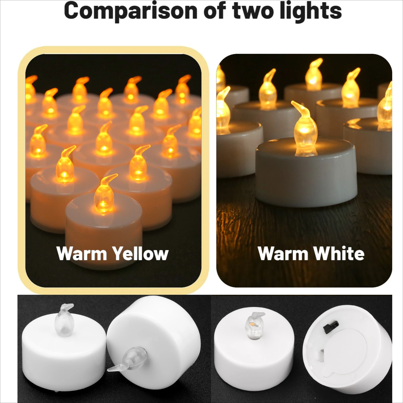 Battery Operated LED Tea Lights 12/24 Pack Flameless Votive Candles Realistic Flickering for Wedding Holiday Party Home Decor