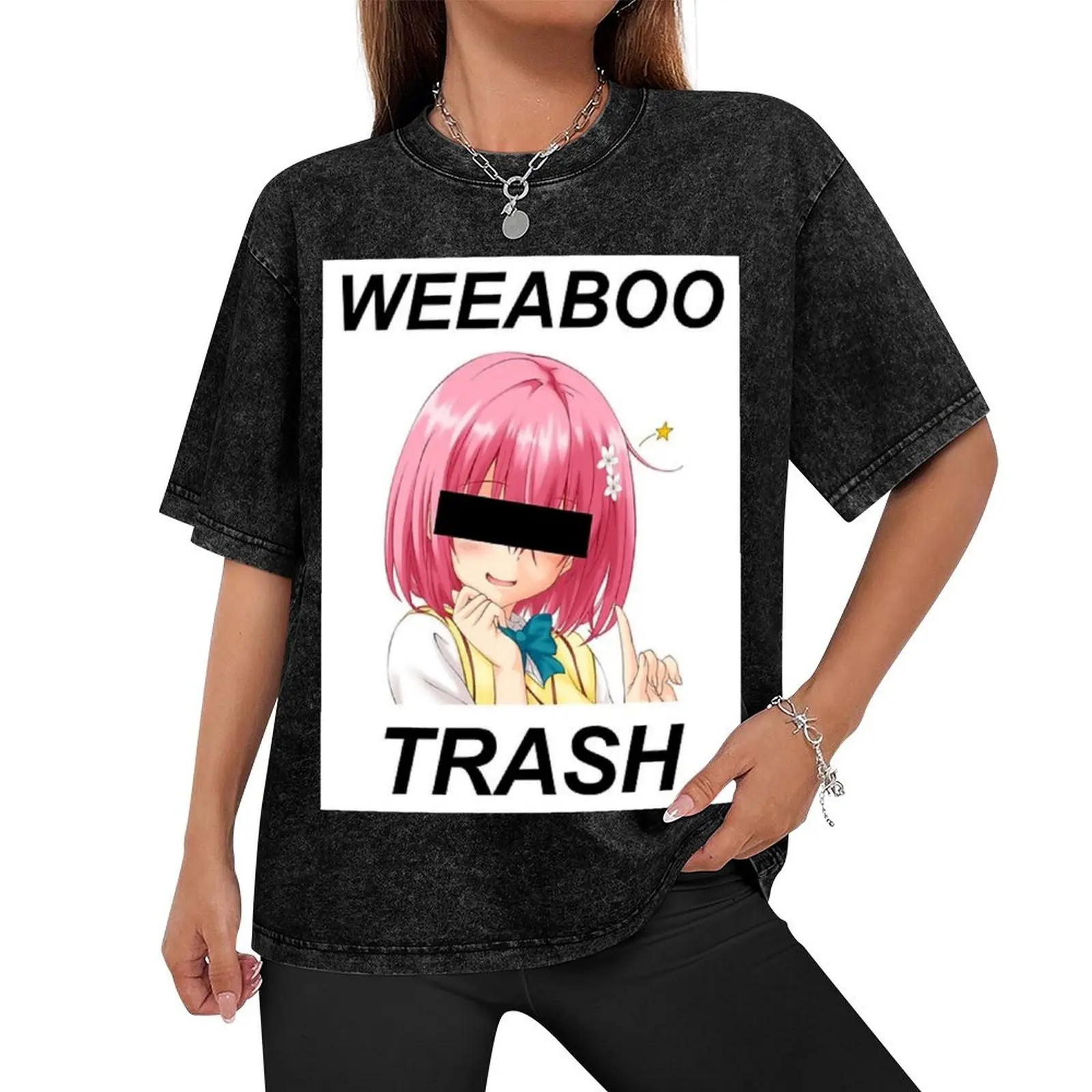 Weeaboo Trash T-Shirt anime clothes cotton graphic tees T-shirt men