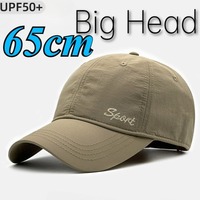 Big Size 65cm Quick Drying  Baseball Caps Men's Outdoors Sport Dad Hat Summer Oversize Light Snapback Cap Truck Driver Sun Hat