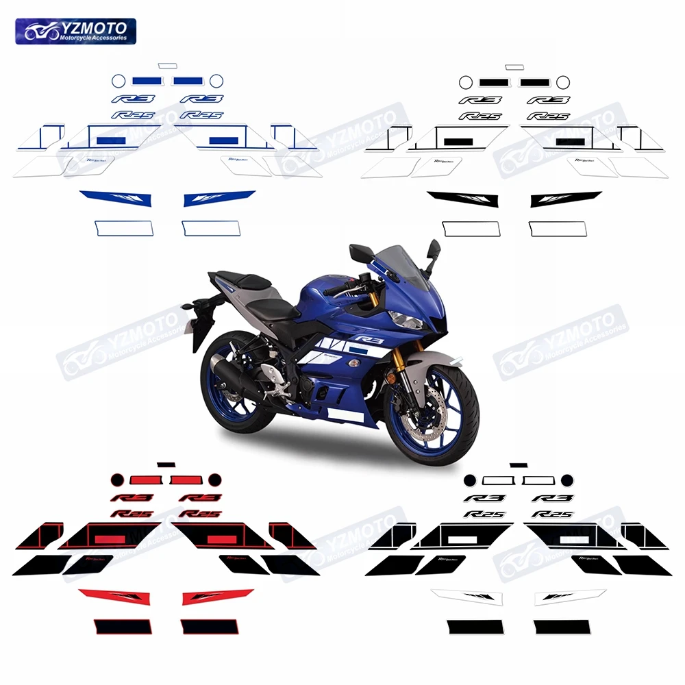 For YAMAHA YZF R3 R25 2019 2020 2021 2022 2023 Motorcycle Accessories Fairing Stickers full car Sticker Decals Decoration Kit