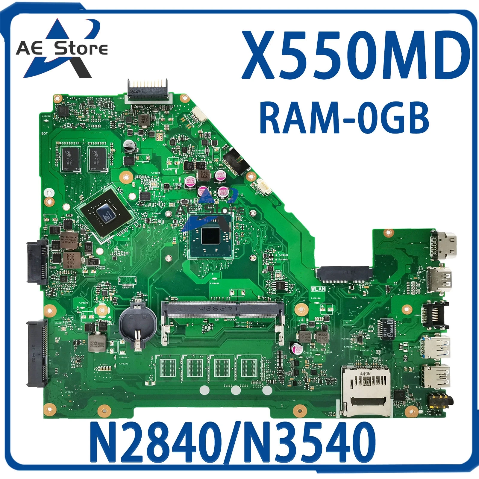 

X550MD N2840 N2940 N3540/N3530 GT920M/GT820M RAM-0GB Mainboard X550MJ X552M X550M Y582M DX992M Laptop Motherboard