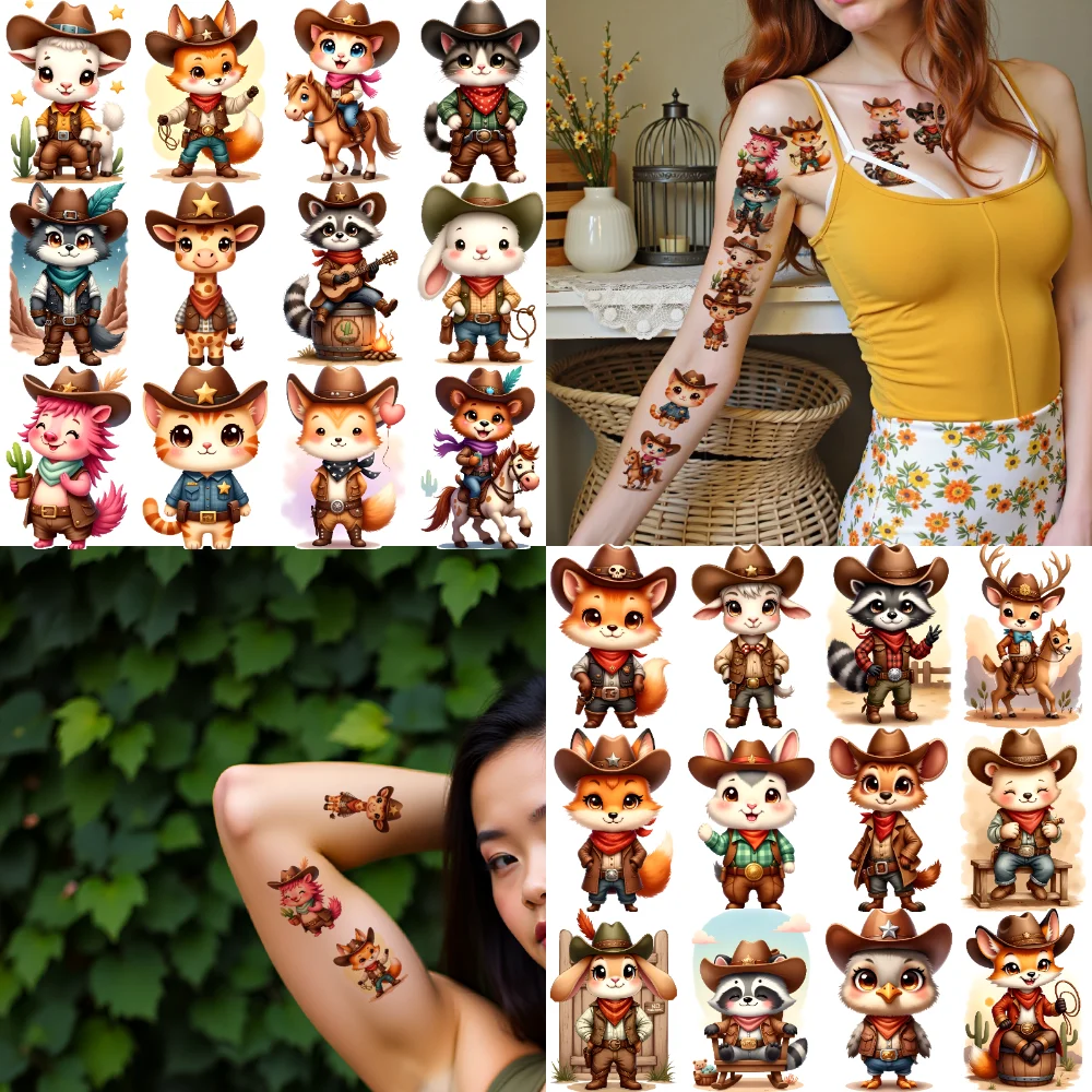 

63pcs Temporary Tattoo Animal Stickers Temporary Tattoo Stickers Decorative Stickers Anime For Children Women Men