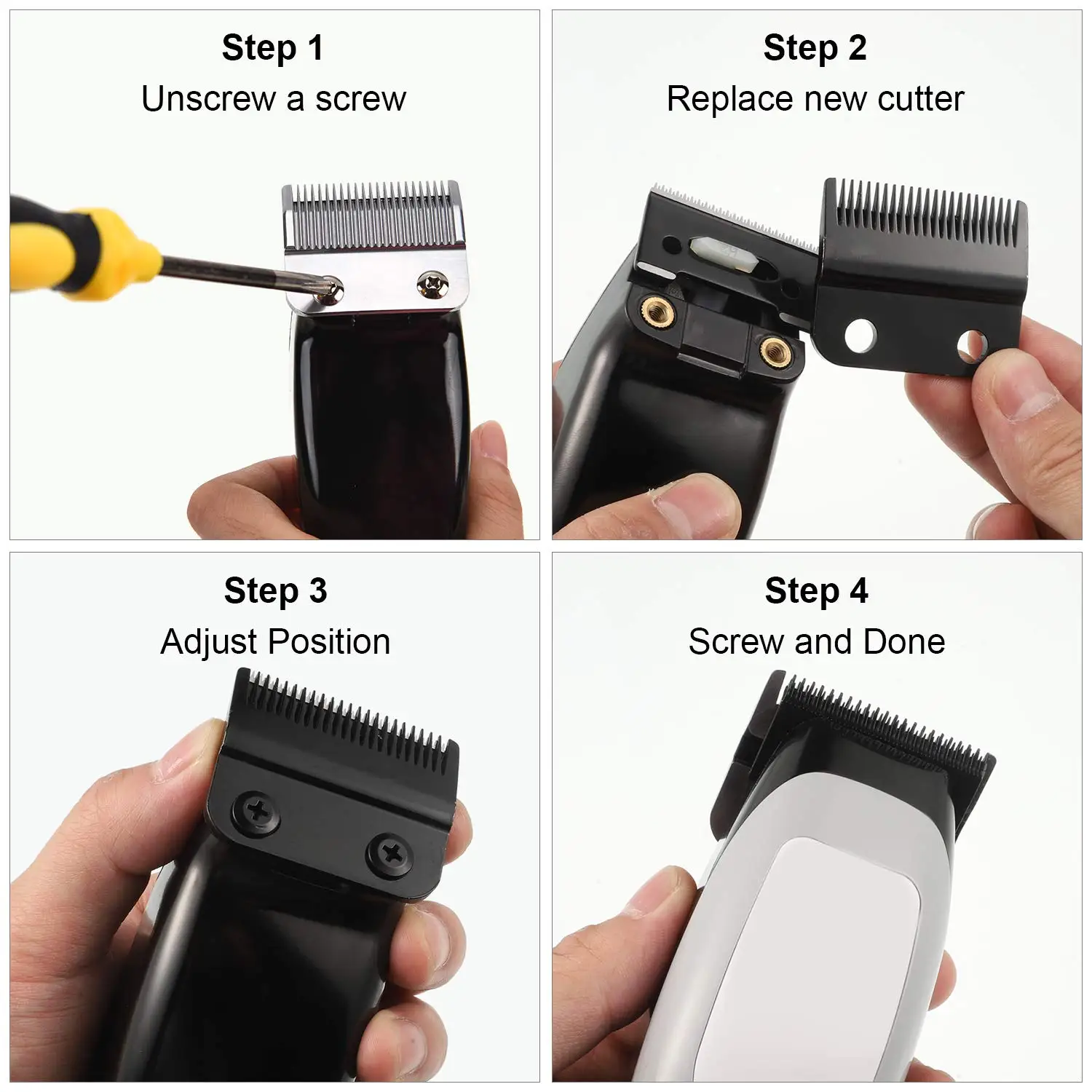 Juego de cuchillas de repuesto para cortadora de pelo, Juego de 2 cuchillas ajustables compatibles con Wahl 8148, 1919,8591, 8504, 2241