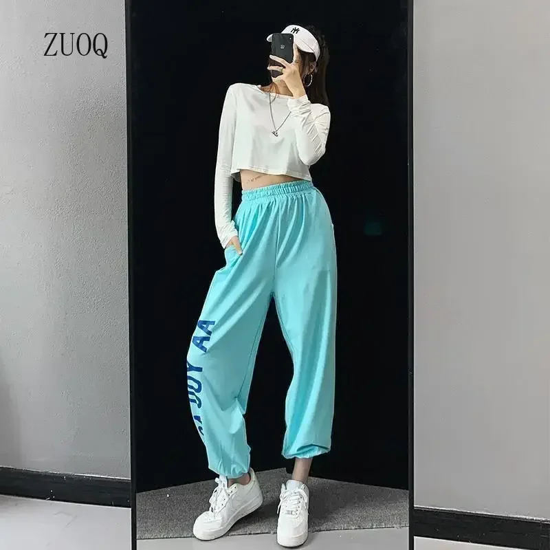 

Новые женские брюки-шаровары 2026 года, свободные, с буквенным принтом, в стиле стритвир