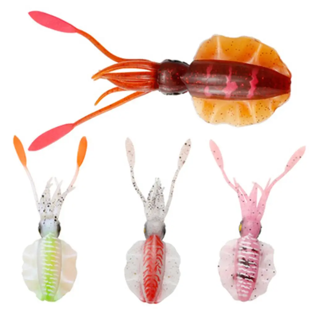 Simulated Squid Bait Durable 15cm 15g Saltwater Octopus Bait Soft Silicone Artificial Squid Skirt Lure Portable Fishing Tackle