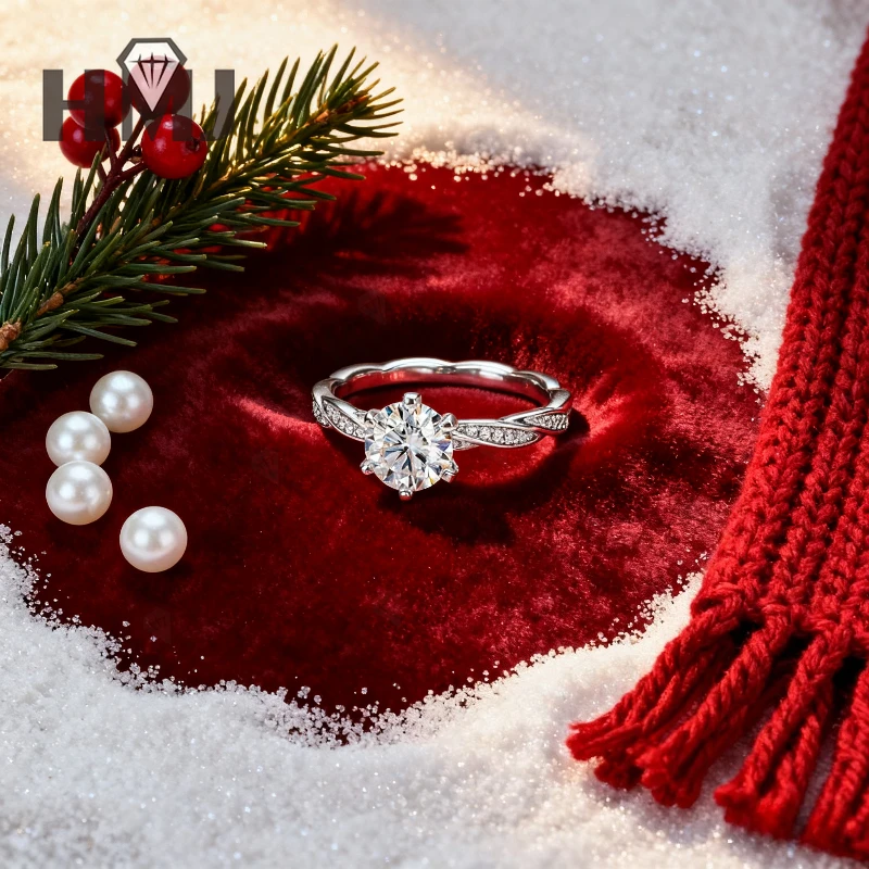 Moissanite Plating Ring Round Cut VVS1 Multicolor Sparkling Jewelry for Women 925 Silver Engagement Gift Christmas and Easter