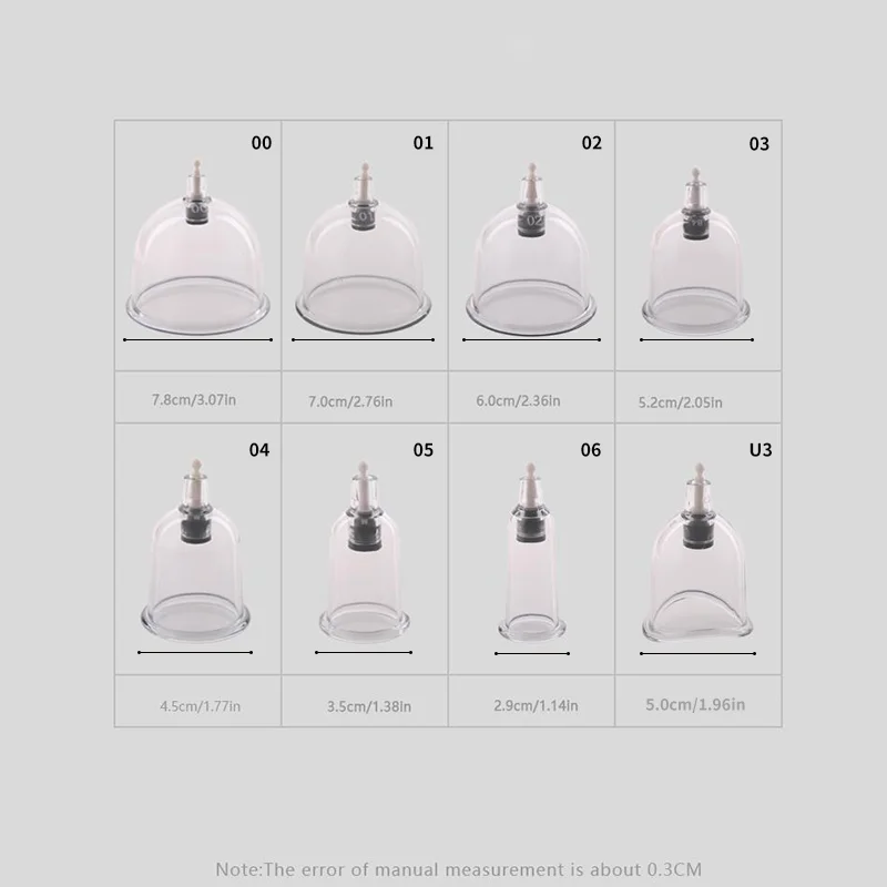 طقم أكواب الحجامة مكون من 24 قطعة مع مضخة هواء يدوية، مناسبة لتدليك الظهر #4