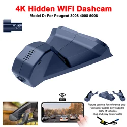 4K HD WIFi Car DVR Video Recorder Dash Cam For Peugeot 3008 4008 5008 DS4 DS5 DS5LS DS6 DS7 DS9 Citroen C2 C3 C4 C5 C6 DashCam