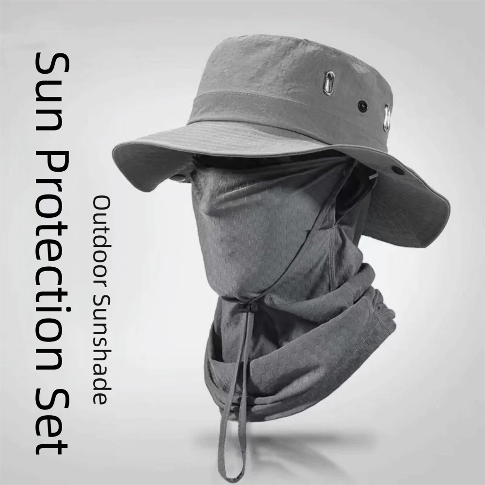 

Quick Dry Men Sun Hat Sun UV Protection Foldable Fishing Cap Wide Brimmed with Neck Cover Fisherman Hat Summer Outdoor