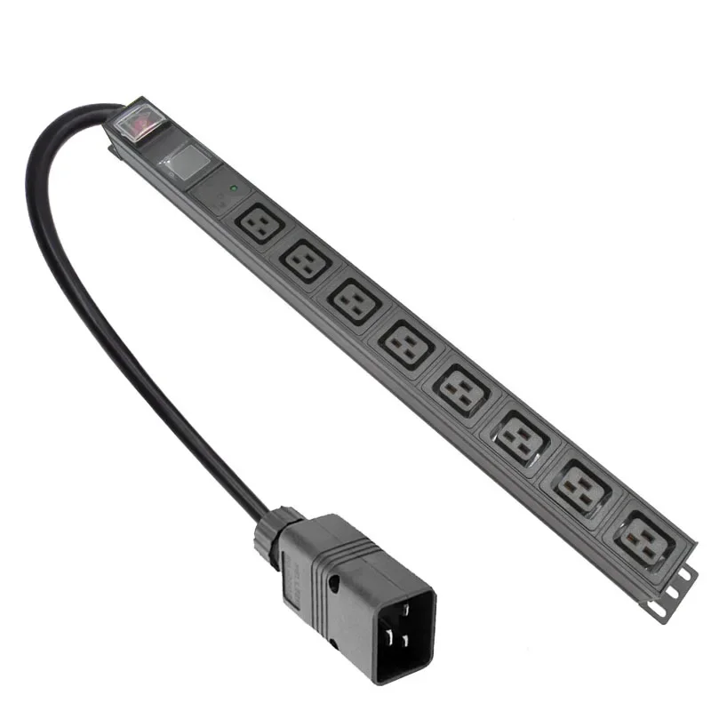 

PDU Power Strip C19 output 8AC socket With current display meter C13/C20/UK/US/AU/Israel/EU PLUG lightning protection