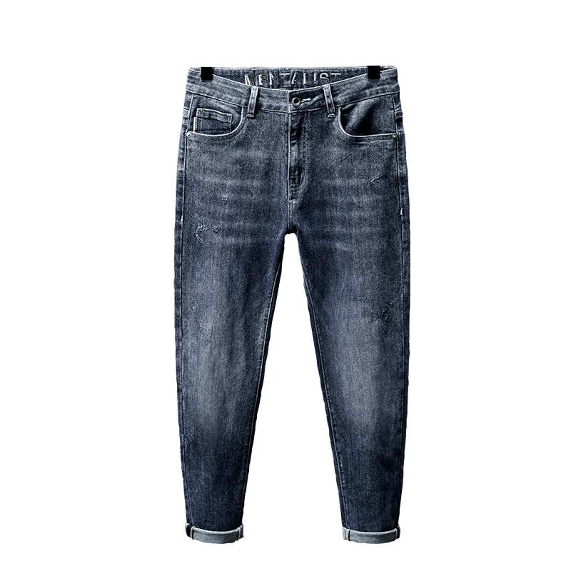 Jeans Herren vier Jahreszeiten Street Trend chinesischen Stil High-End einfache All-Match-Mode schlanke Herren hose