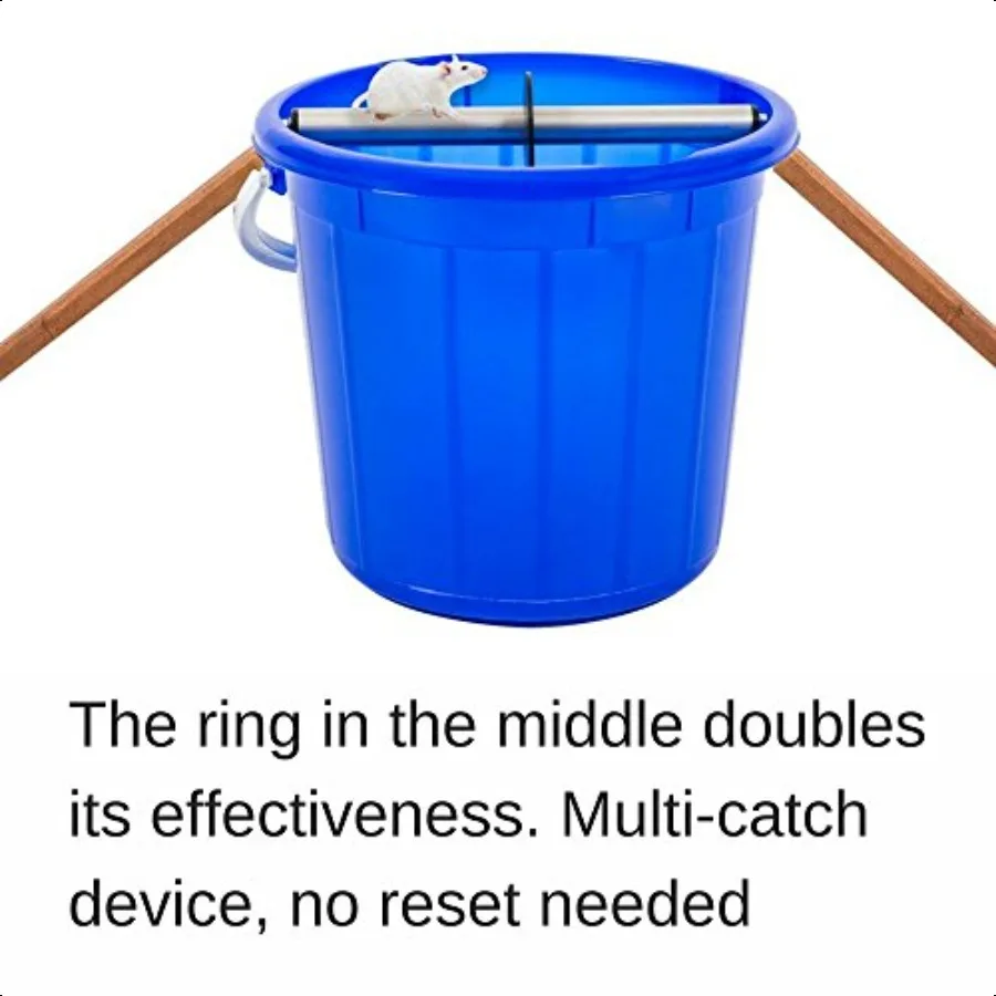 Mouse Trap Live Catch and Release Bucket Spin Roller with an Original Ring for Mice Rats Rodents. Humane. Auto Rolling Reset. S