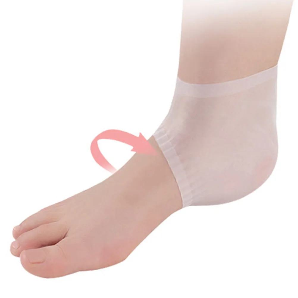 

Silica Protective Sleeve Foot Protector White Cushion Sleeves Medical Grade Silicone Heel Pain Relief Shock Absorption