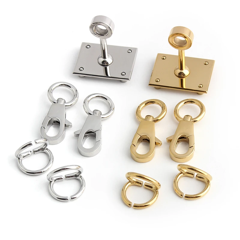 Stainless Steel Bag Locks Clasp Bag Lcok Set For Handbag Purse Tote Closures Snap Clasps DIY Craft Hardware Case Bag Accessories
