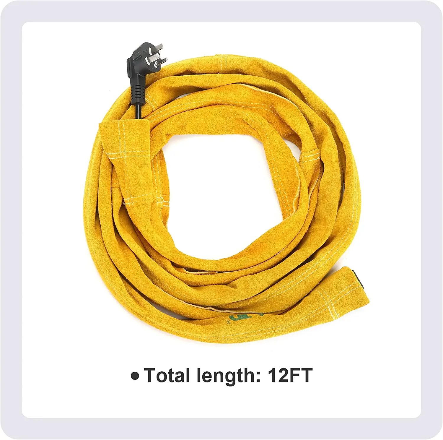 

Welding Torch Cover Flame Resistant With Hook Loop Leather Aramid Fiber Stitched Yellow MIG Cable Sleeve Welding Torch Tig Cover