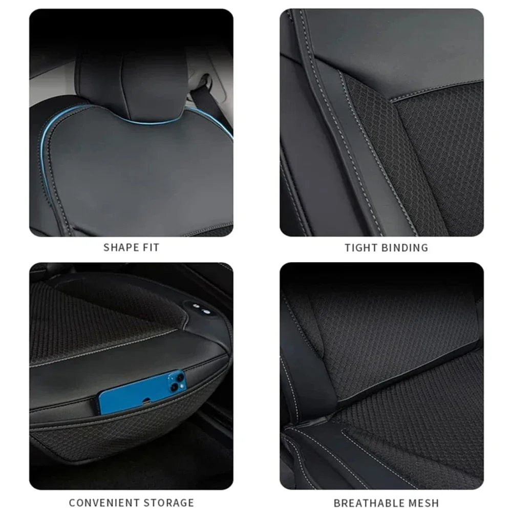 BEVO Automatic Start Stop Smart Cooling Car Seat Cushion for Tesla Model Y 3 Summer Driving Breathable Seat Cover with 10 Fans