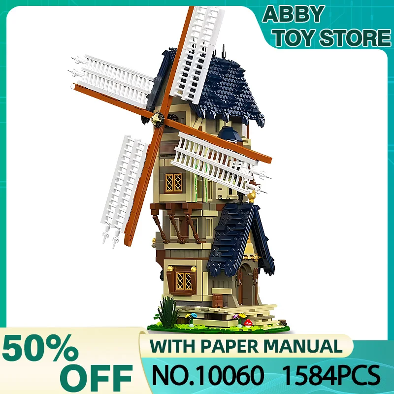 

MOULD KING 10060 MOC Technical Medieval Mid-Centuty Windmill Building Blocks Bricks Puzzle Toy Christmas Birthday Gifts For Kids