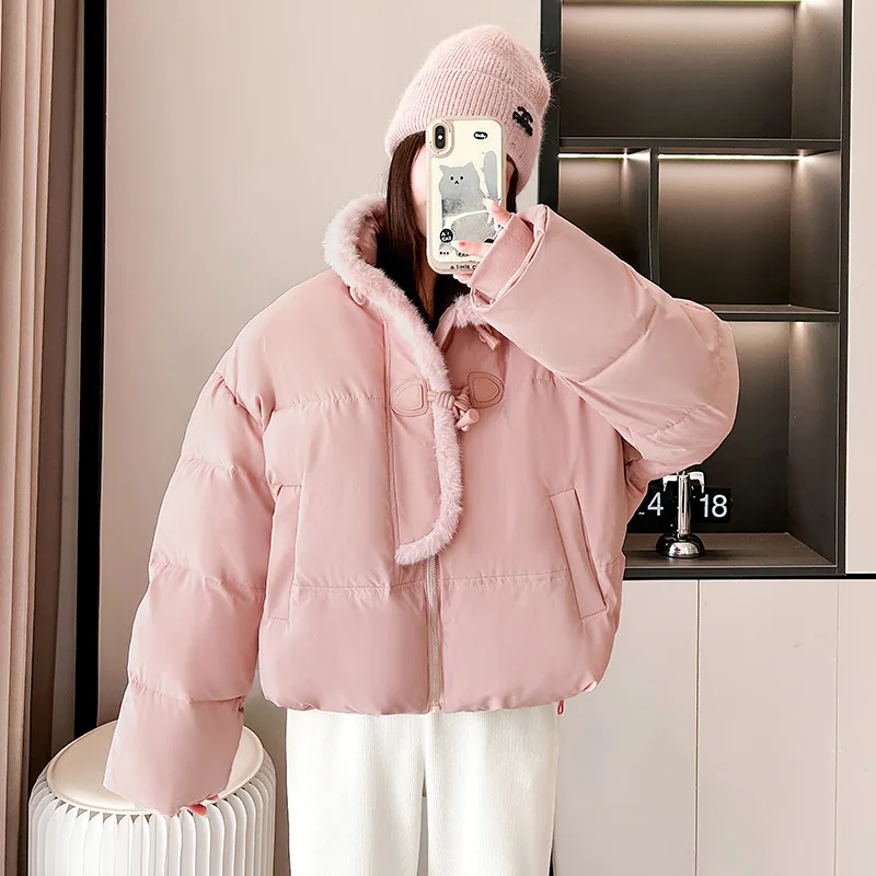 سميكة الدافئة الربط الصوف أسفل ملابس قطنية النساء الشتاء سترة معطف جديد الكورية قصيرة القطن وسادة مبطنة ملابس خارجية الإناث #1