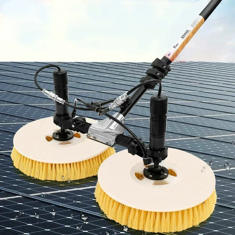 OEM Factory Best Dual Power Supply Solar Panel Cleaning Tool Rotating Brush Solar Panel Rotating Cleaning Machine