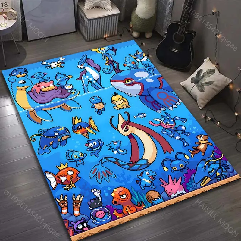 

Multiple Sizes Pokemon Game Print Carpet for Living Room Bedroom Kid's Room Home Decor Non-slip Mat Area Rug Luxury Gift