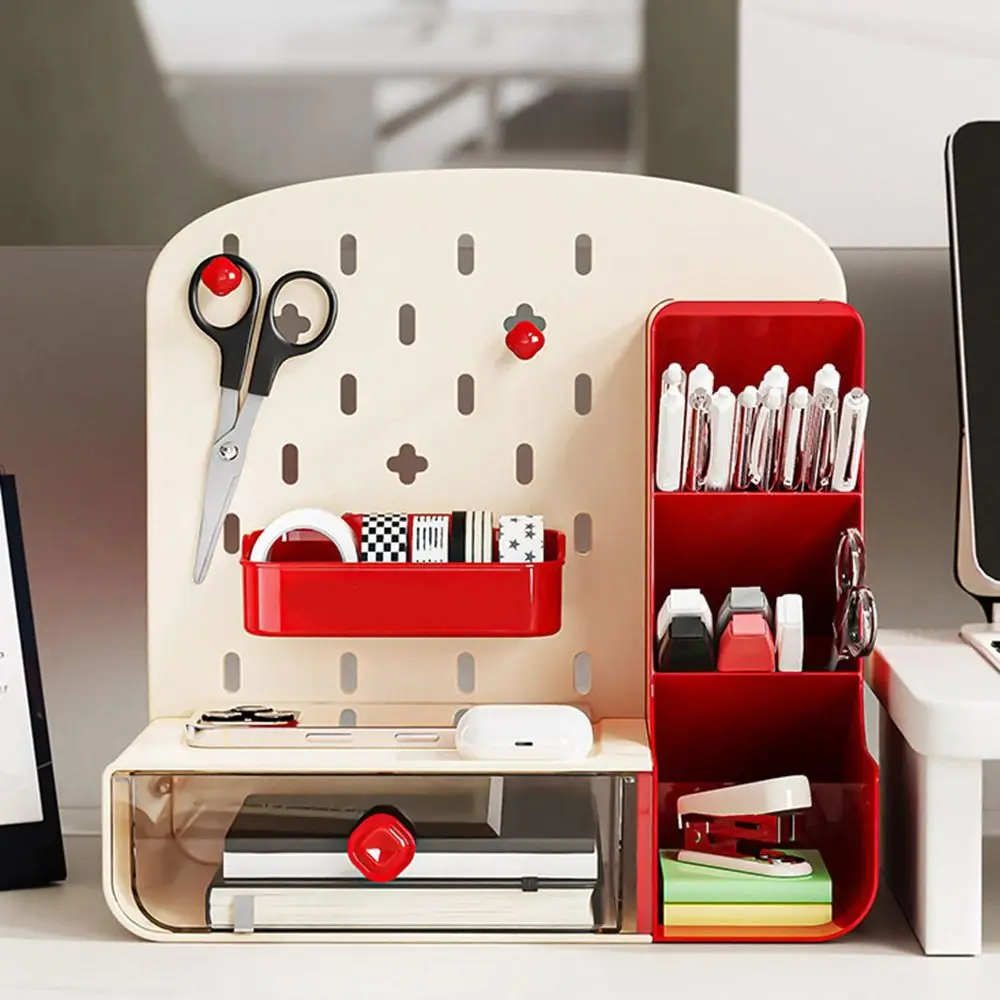 Plastic Hole Board Storage Rack Large Capacity with Hole Board Desktop Storage Rack Display Rack Vertical