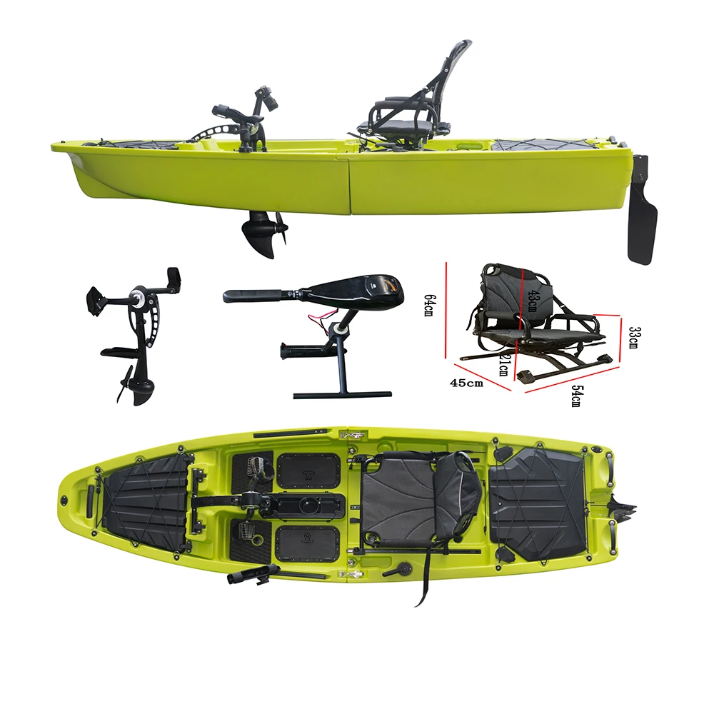 2026 OEM New Trend 2-Piece PE Material Detachable Kayak Boat with Fishing Items Oars Paddle Chair 1 Person Larger Load Capacity