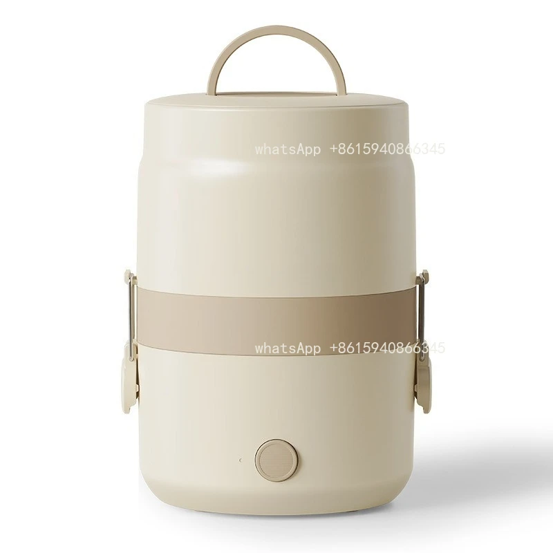 2L Electric Heating Lunch Box 304 Stainless Steel Inner Pot Double Layer Plug-in Portable Food Warmer for Office Workers