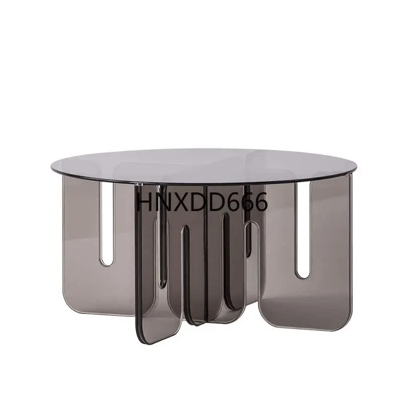 

Light luxury acrylic transparent coffee table round simple