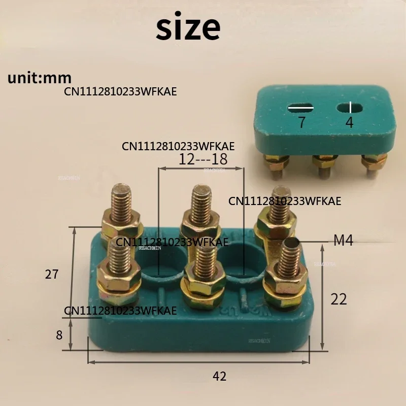 Motor Terminal Block Three Phase Electric Motor Connecting Terminal Plate M5 M6 M8 Screw Barrier Terminal Block Strip Connector