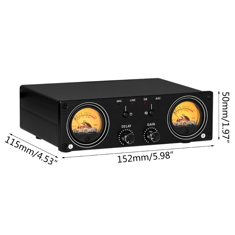 2023 nowy miernik Mini MIC/LINE VU RCA 2-drożny przełącznik rozdzielacza, skrzynka rozdzielcza głośnika