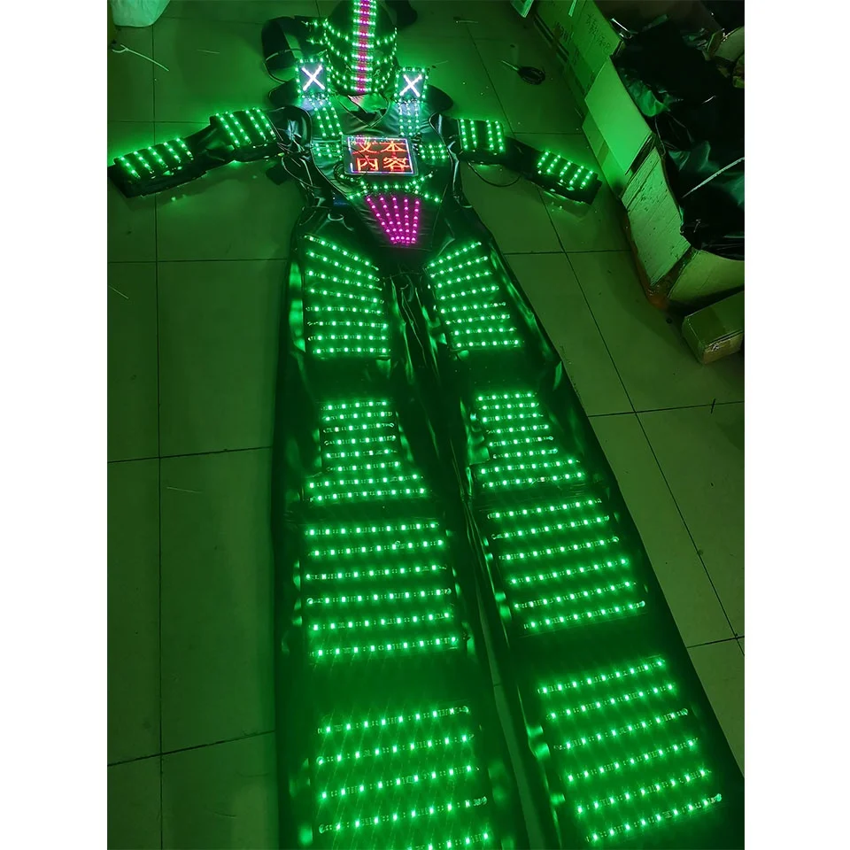 LED luminous stilts clothing mascot costume creative performance props nightclub bar armor commercial