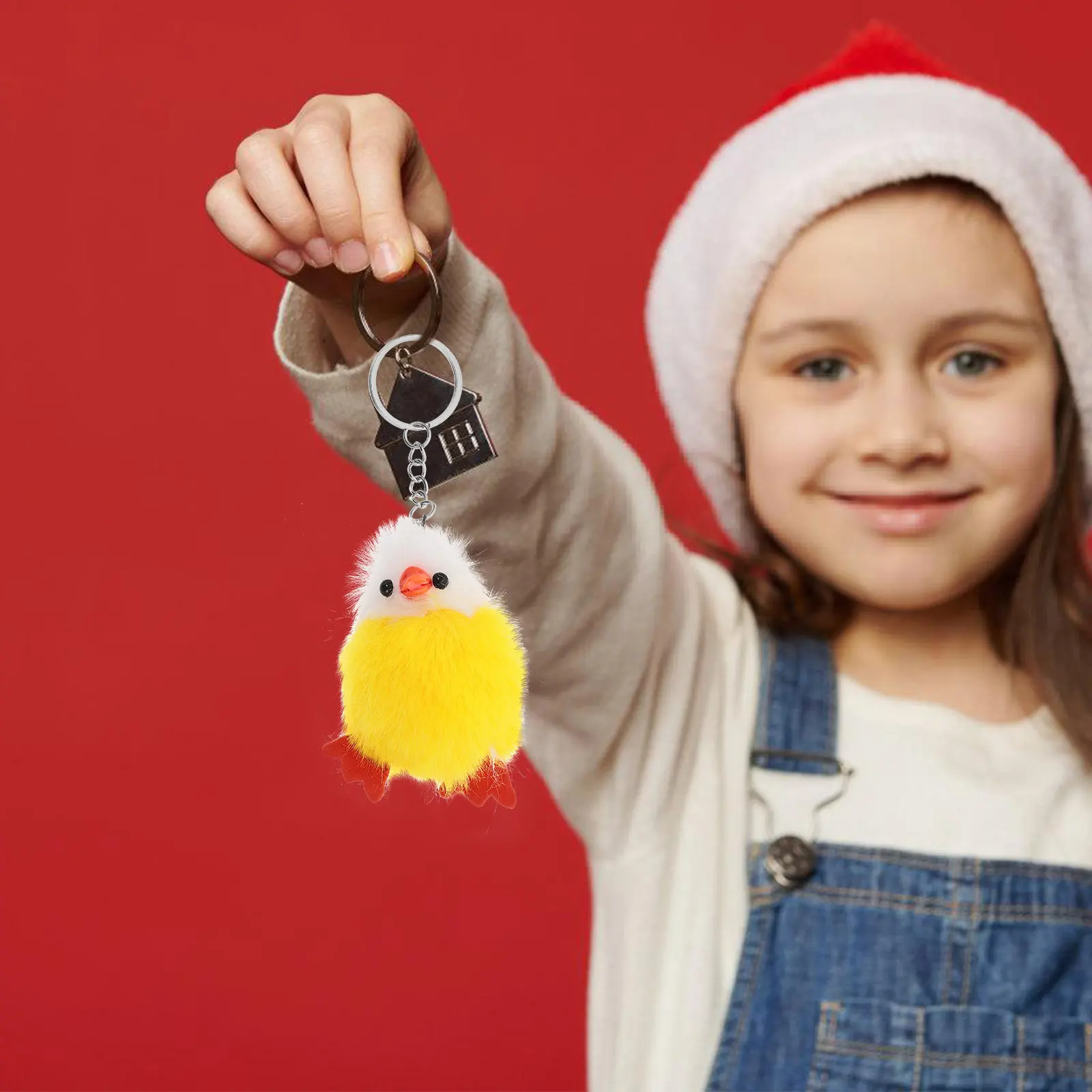 

6Pcs Charming Mini Chicken Keychain Set Easter Themed Bag Charm Handbag Accessory Backpack Key Ring Soft Touch Party