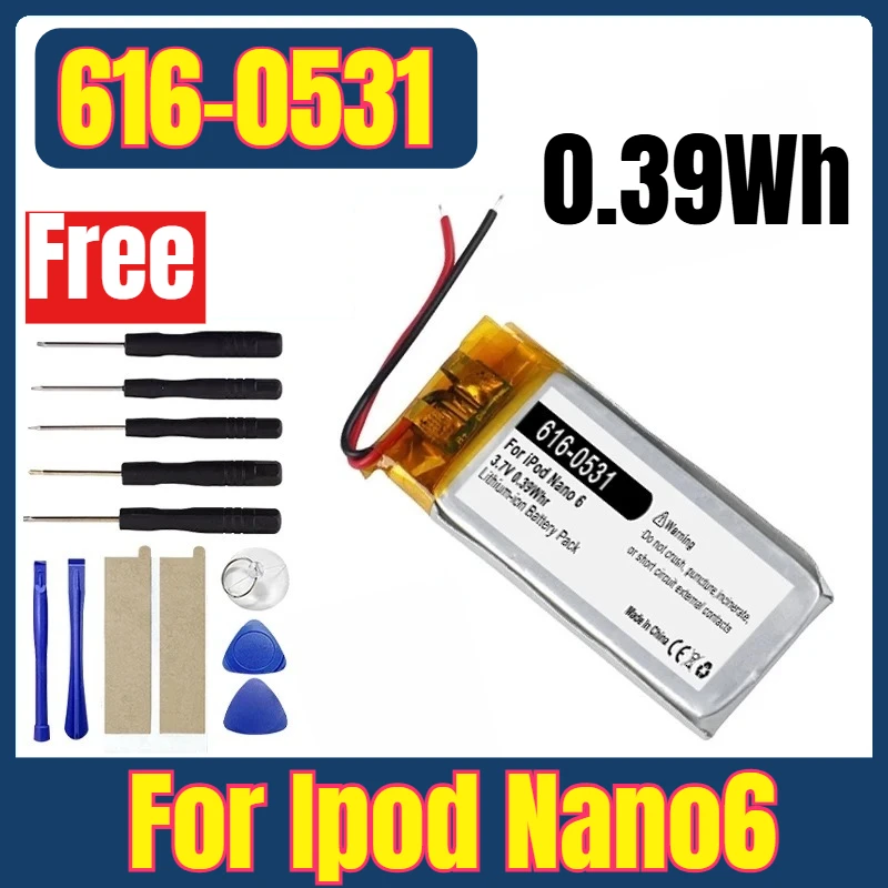 

616-0531 New Replacement Battery for Ipod Nano6 6G 6th Generation MP3 Li-Polymer Rechargeable Nano 6 616-0531 Batteries