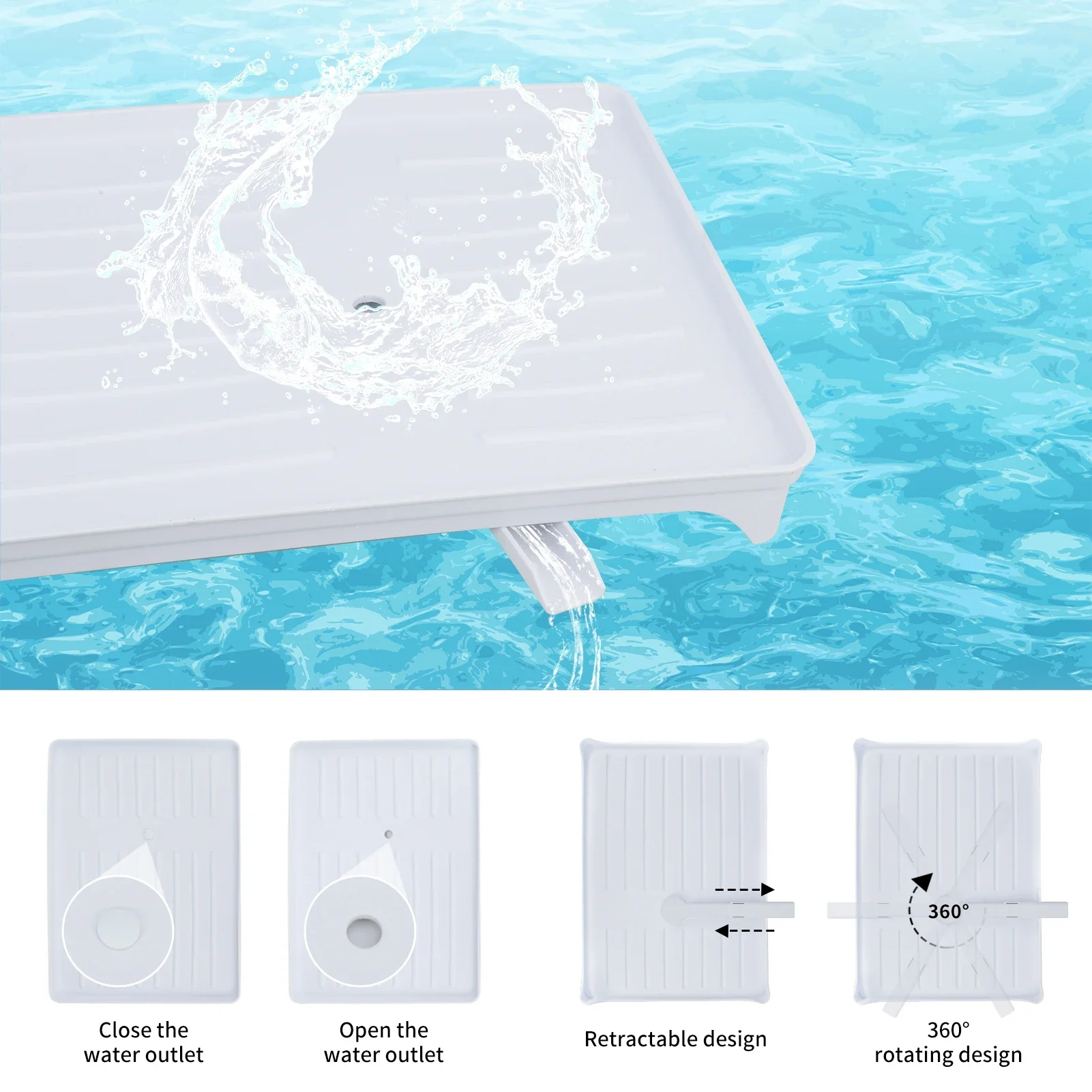 رف تجفيف الأطباق قابل للفصل والطي من طبقتين، منظم تجفيف الأطباق ذو سعة كبيرة مع لوح تصريف، منظم أدوات المائدة في المطبخ