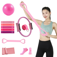 Pilates Essentials Kit for Women,Pilates Equipment Set Yoga Ball, Resistance Band,Pilates Ring 11Pcs Set for Beginners Workouts