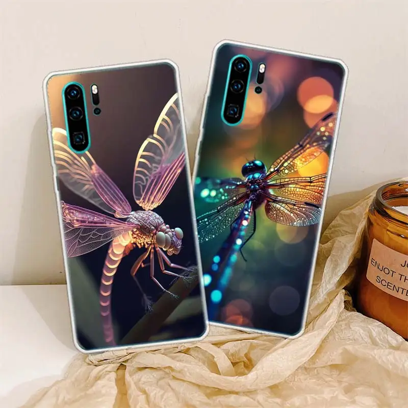 Dragonfly Texture is Realistic Phone Case For Huawei P50 Pro P40 P30 Lite P20 P10 Coque Mate 10 Lite 20 30 40 Pro Cover Capa She