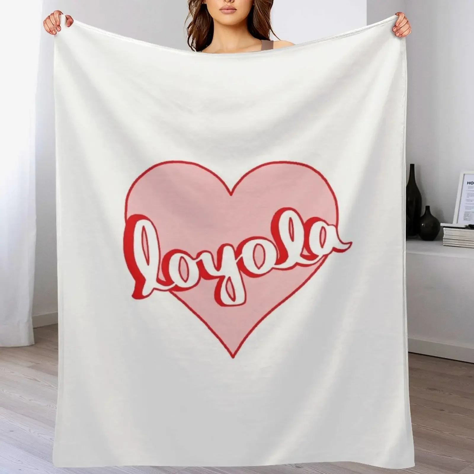 

Loyola Heart Throw Blanket Warm Plush Fuzzy Blanket for Living Room