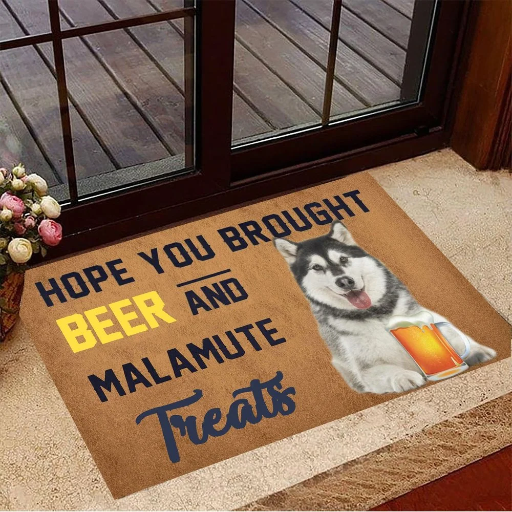 CLOOCL Hope You Brought Beer And Beagle Treats Doormat Funny Dog Doormat Gifts For Beagle Lovers 3D Print Carpet Mat Home Decor