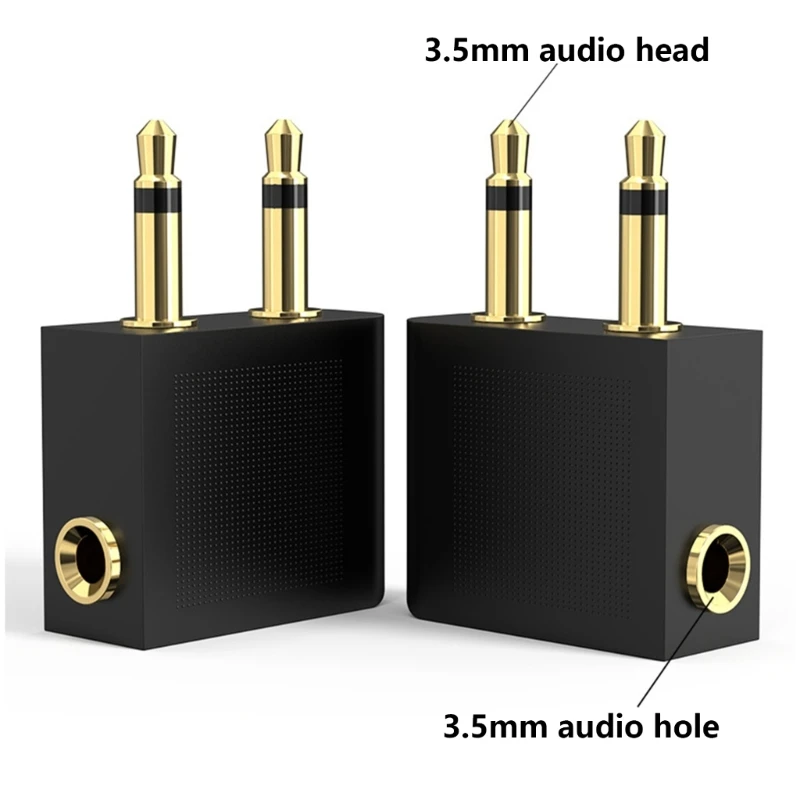 3.5mm Plug Adapter Airline Headphone Converter Adapter Professional Earphone Connector for Travel Aviation Drop Shipping