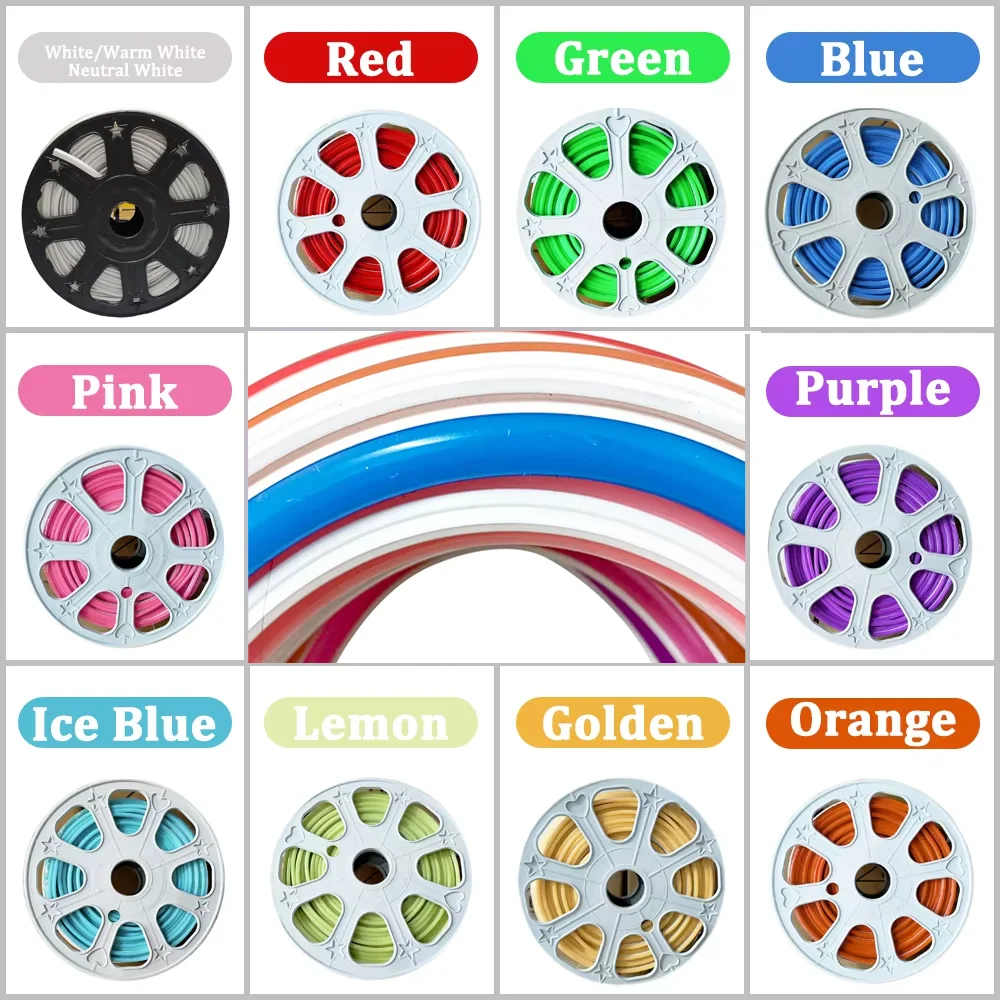 Separate Silicone Neon Flexible 6mm 8mm  Bendable DIY Sign Waterproof IP67120Leds S Shape 2835SMD Led Strip Light 12Colors DC12V