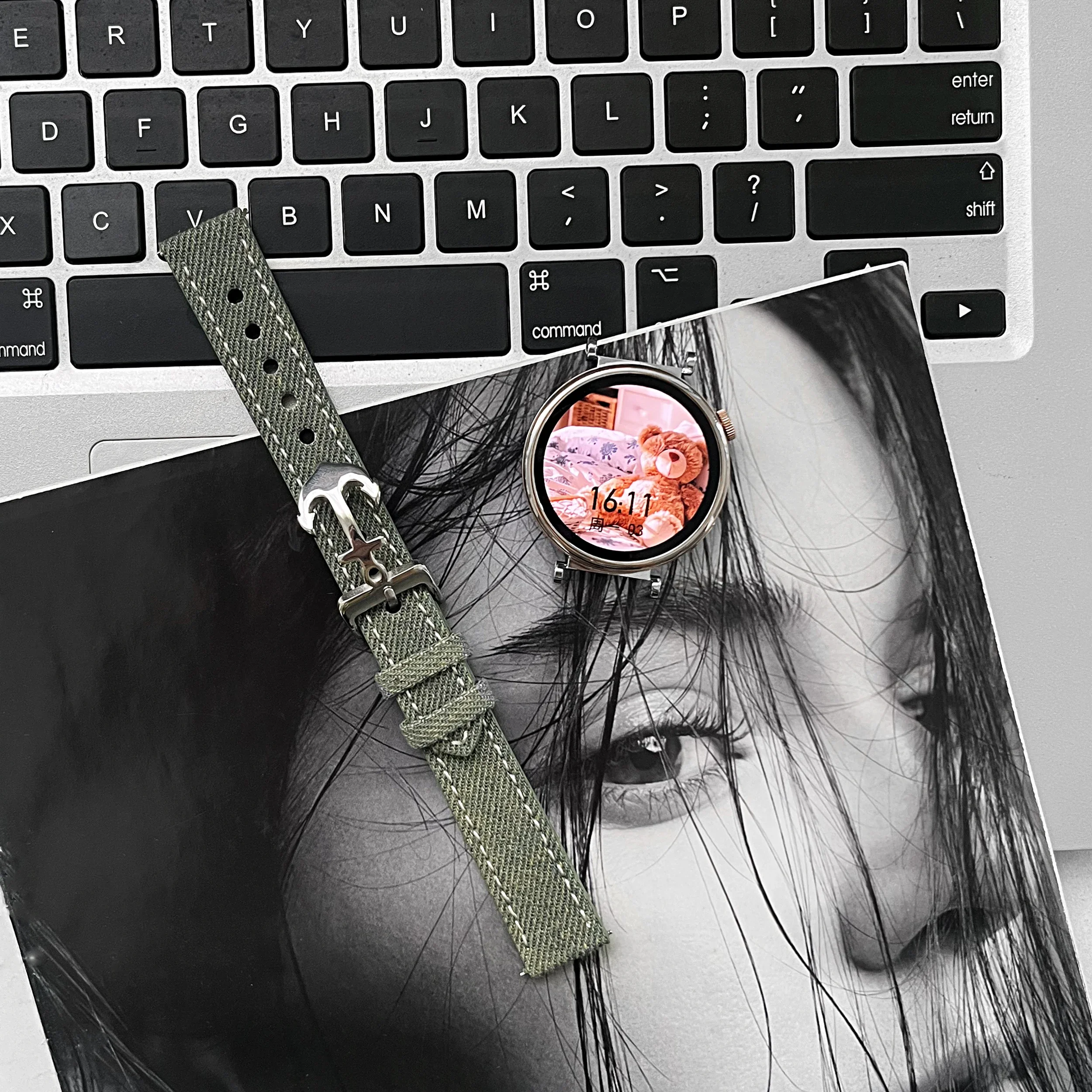 삼성 갤럭시 시계 7 FE 5 Pro 4 6 클래식 44mm 40mm 스포츠 팔찌 correa 가죽 루프 용 시니어 화살표 스트랩 밴드