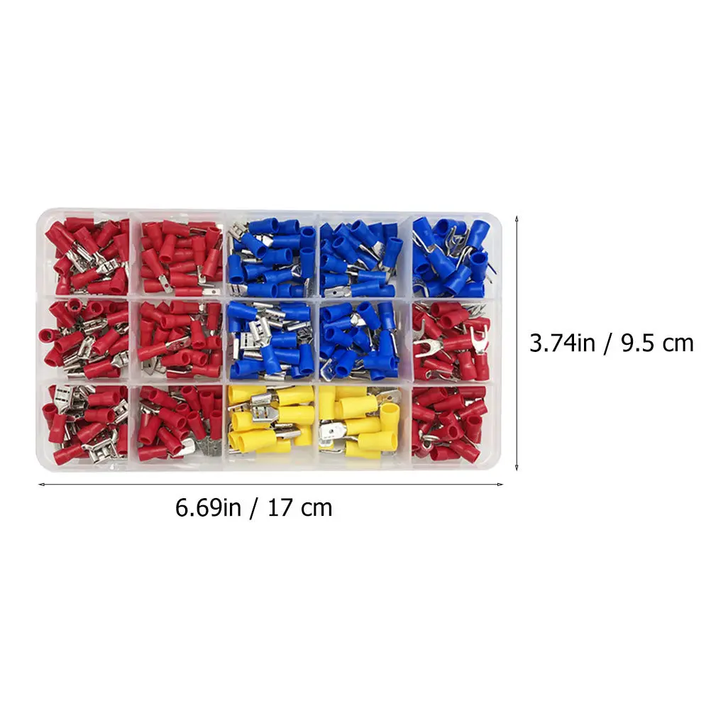 280Pcs Insulated Terminal Connector Set Quick Splice Cold Pressed Wire Terminals Flame Retardant Wire Connectors for Electrical
