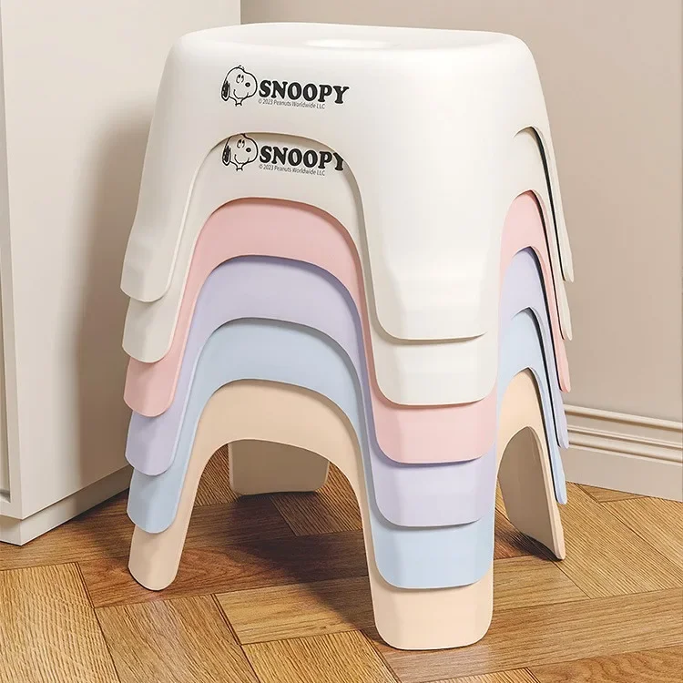 Bathroom Non-slip Low Stool Small Stool for Home Living Room Simple Children's Plastic Small Bench Stackable Shoe Changing Stool