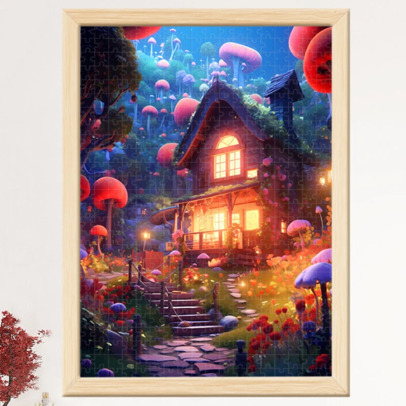 38*26 cm 300 piezas exquisito rompecabezas país de las Maravillas juguetes educativos para niños adultos hecho a mano DIY rompecabezas colgante caja de regalo de pared