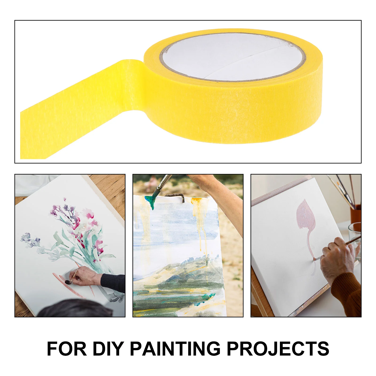 

4 Rolls Masking Adhesive Painter Tape For Painting Diy Crafts Spraying Wall Protection Wood Drywall Tiles Glass Windows Paint