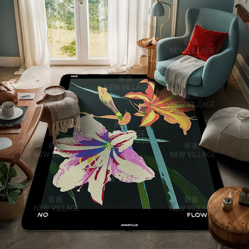 

Nordic Line Drawing Plant Flower Door Mat Home Non-slip Floor Mat Living Room Bedroom Cafe Room Decorative Floor Mat