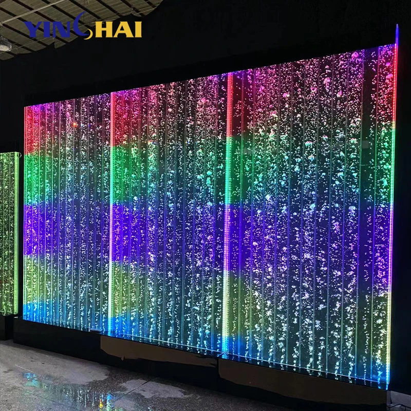 

Customization.High Quality Large Screen Change Color Waterfall Decoration Wall Partition Divider Indoor Acrylic Led Bubble Water