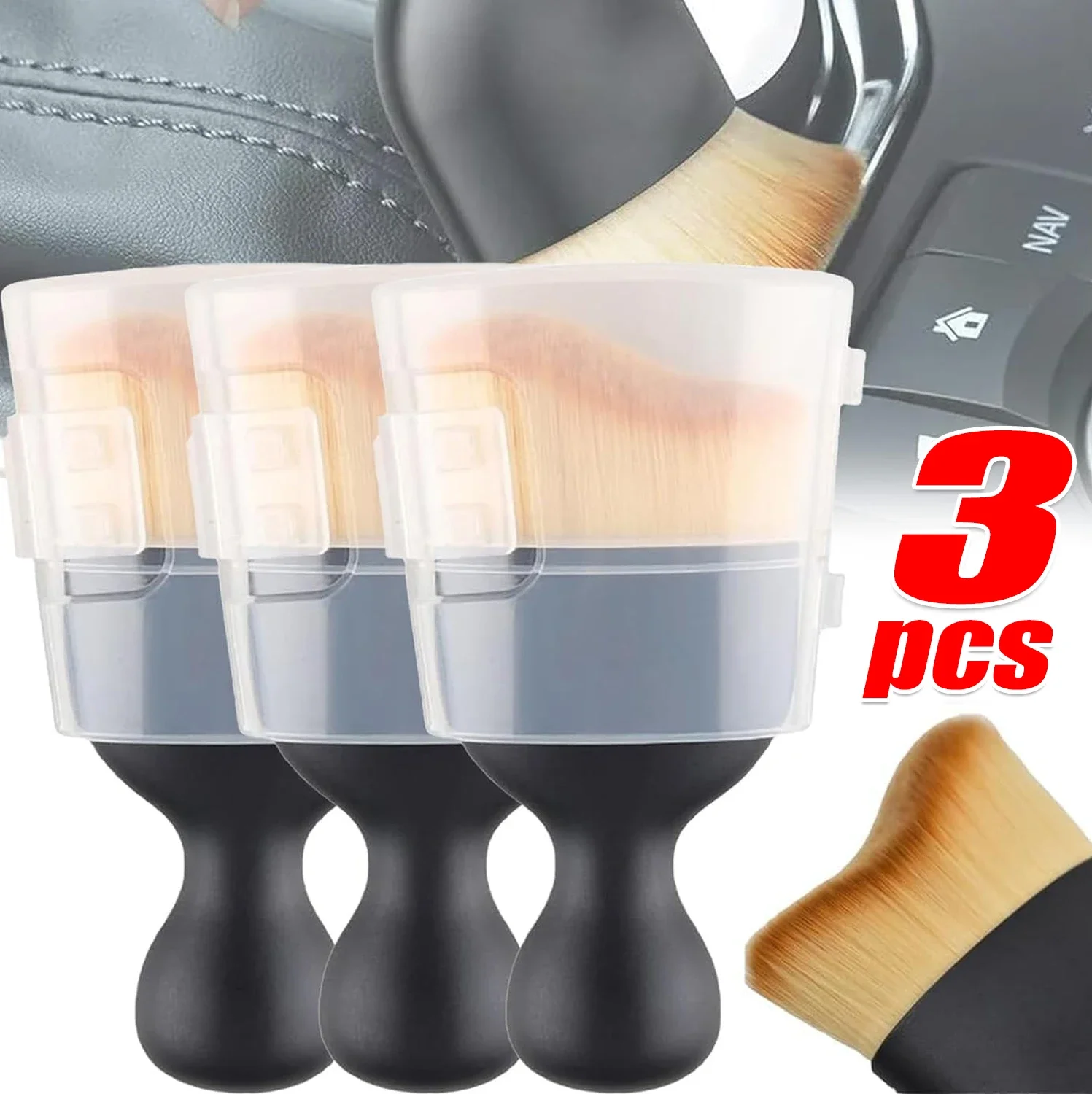 

1/3pcs Motorcycle Car Detaling Cleaning brush Air Conditioner Air Outlet Cleaning Motor Car Brush Car Dust Remove Artifact Brush