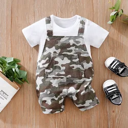 Newborn Baby boy Clothes camouflage printing Jumpsuit cotton Summer Short Sleeve Romper Infant Toddler Pajamas One Piece Outfit